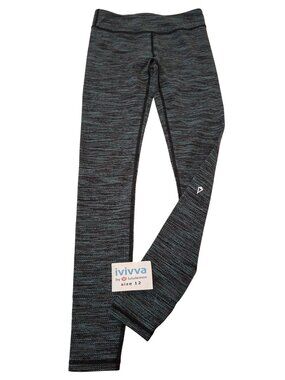 Ivivva Girl by Lululemon 🍋Full Length Green Black Active Leggings size 12